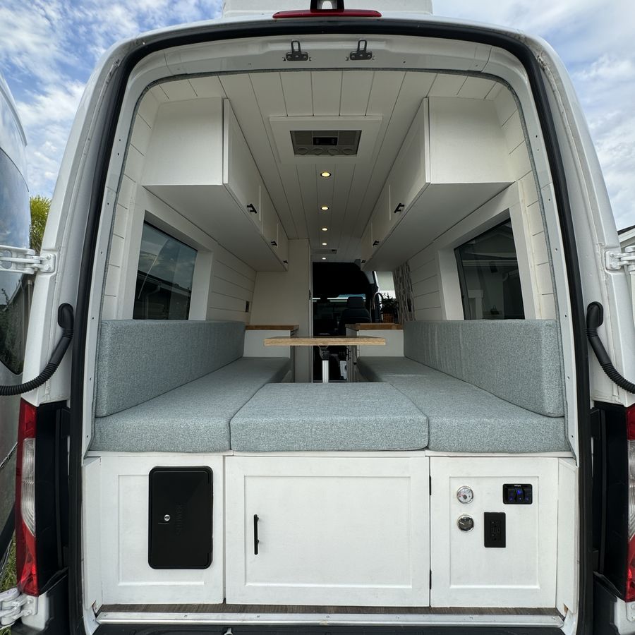 Van kitchen detail — sink and countertop