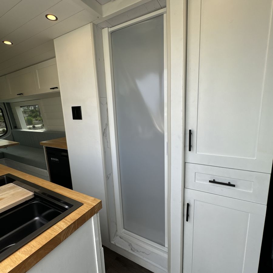 Van cabinetry and storage detail