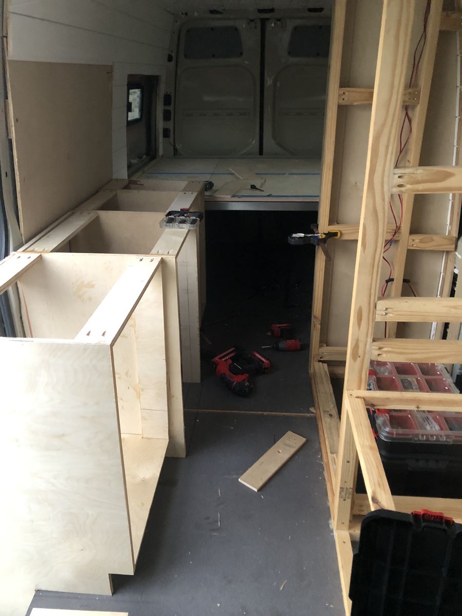 Van build — plywood cabinet boxes