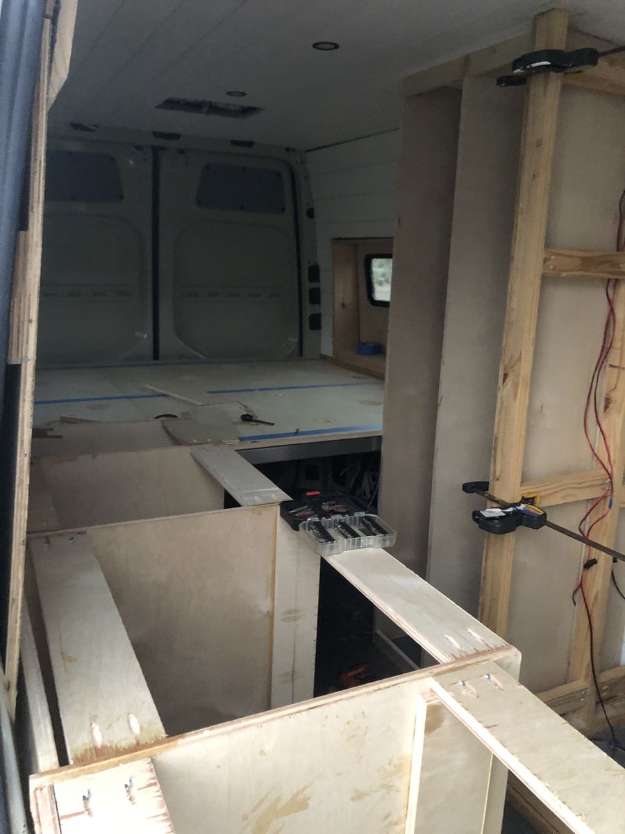 Van build — wall framing detail